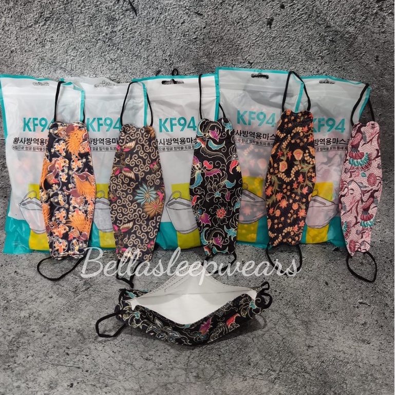 KF94 BATIK 10 PC - MASKER KF94 KOREA 4PLY MOTIF BATIK BEST SELLER