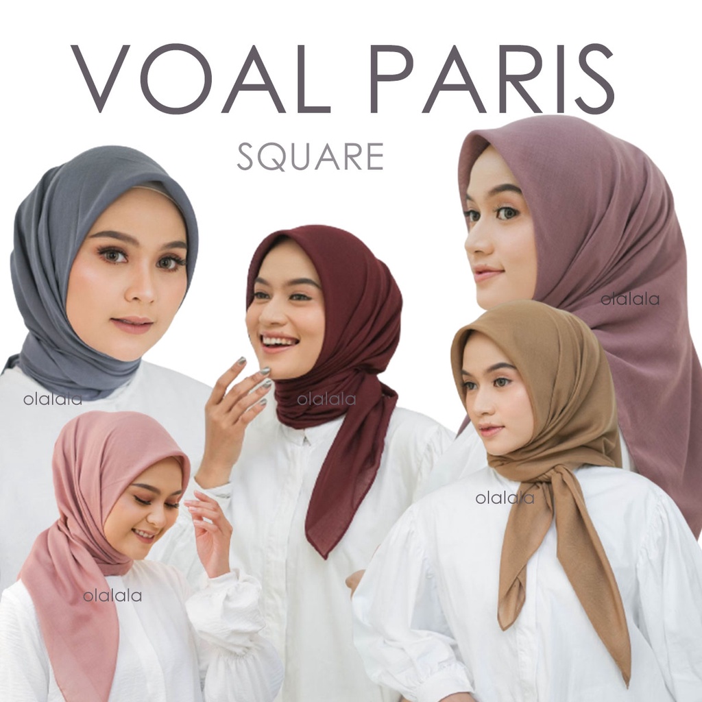 VOAL PARIS SQUARE - SEGI EMPAT BAHAN VOAL PARIS - READY STOCK
