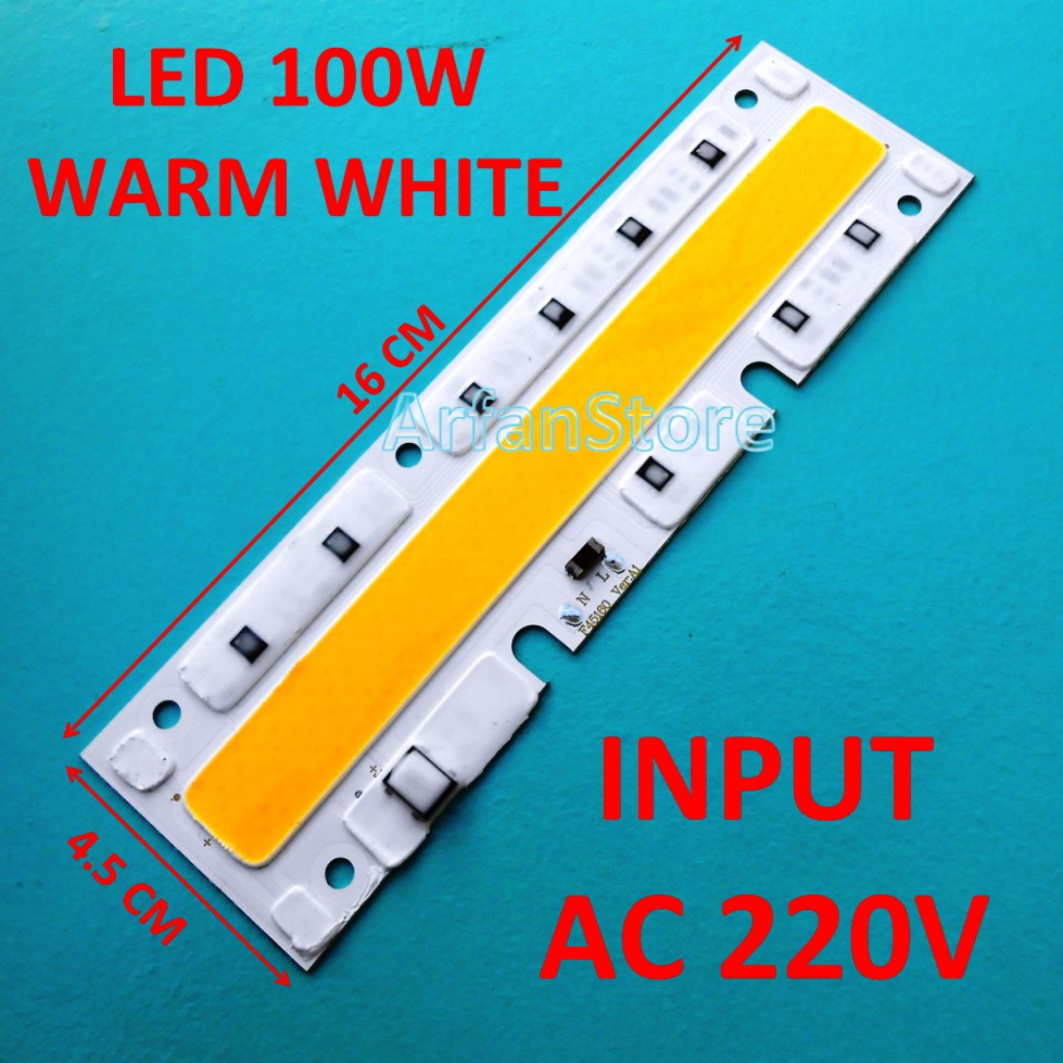 Input AC 220V 100W High Power LED Warm White HPL Kuning Tanpa Driver