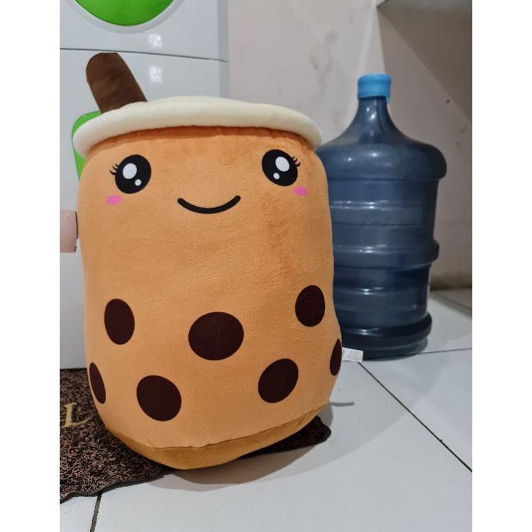 Dreamtoys96  Boneka Boba Jumbo Bubble Milk Tea Pearl Brown Sugar 14" Nanas Strawberry Anggur Jeruk A