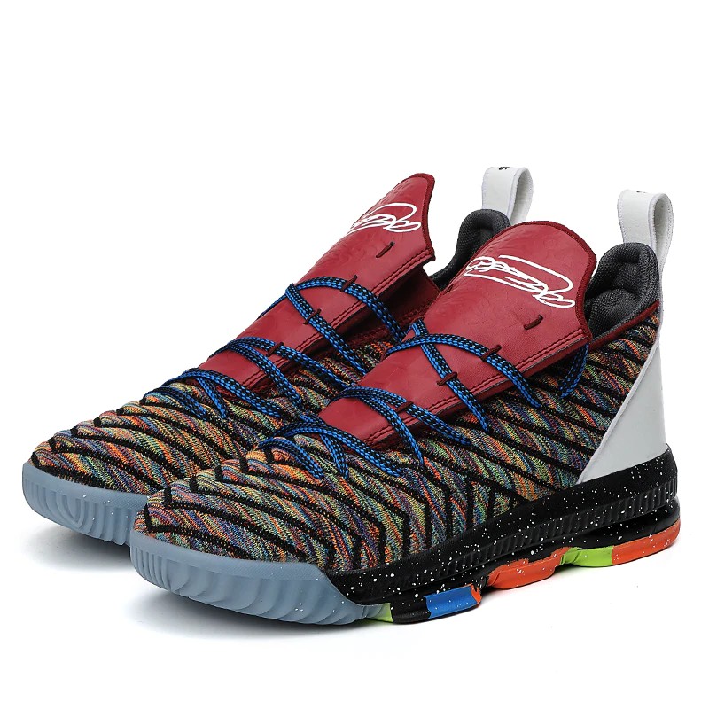 Sepatu basket Couple Basketball Shoes Men High Top Sneakers LBJ Shock Absorption Basket Shoes Men