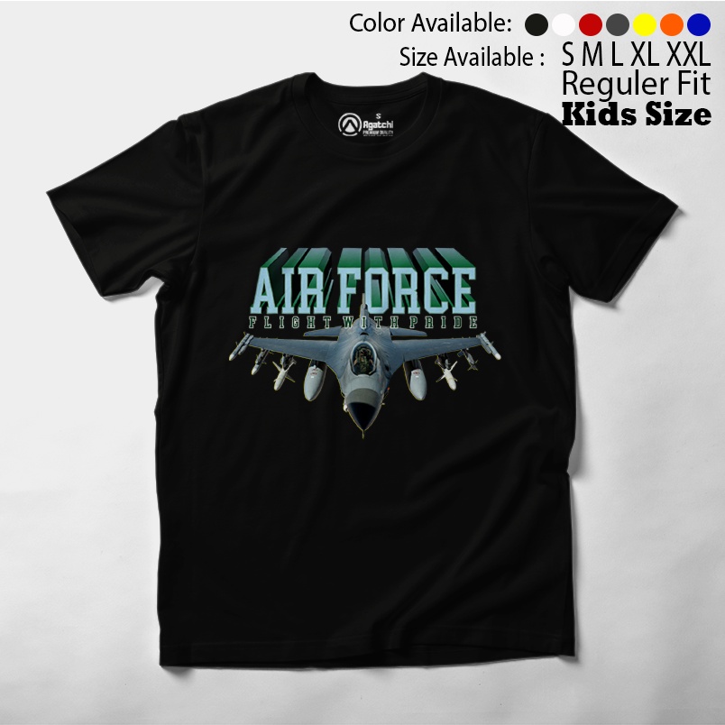 Baju Kaos Atasan Anak Laki-Laki Pesawat Jet Air Force Agatchi