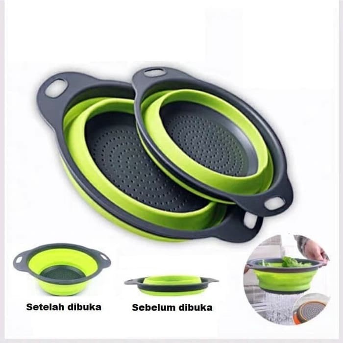 Baskom Lipat Wadah Cuci Buah Sayur Daging Lipat Ember Lipat Wadah Silicone Baskom Serbaguna