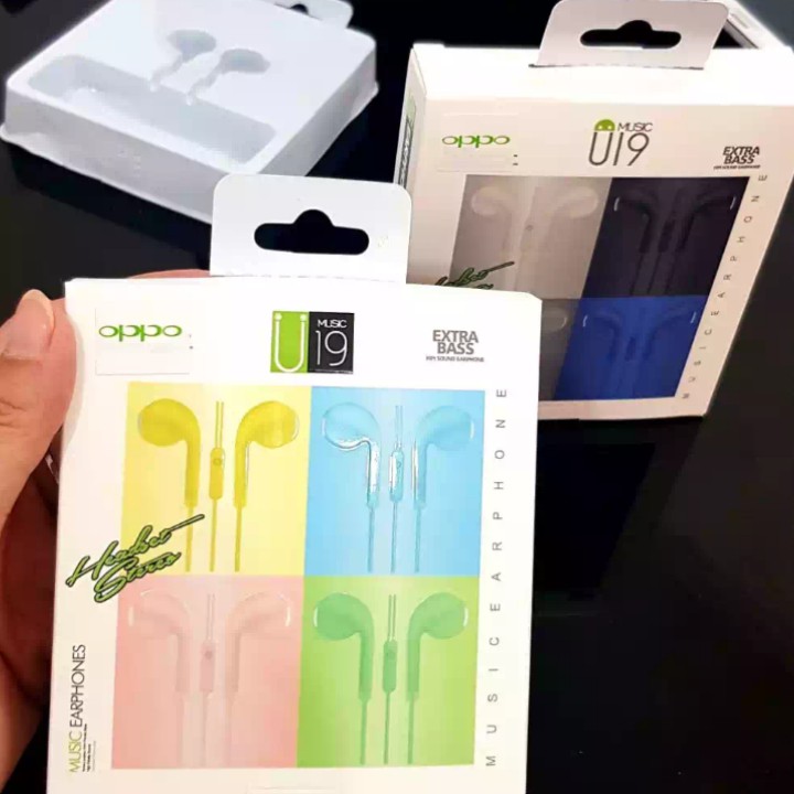 EARPHONES EXTRA BASS MODEL U.19/EARPHONE WARNA SUARA SUPER BASS BUAT SEMUA JENIS HP ANDROID