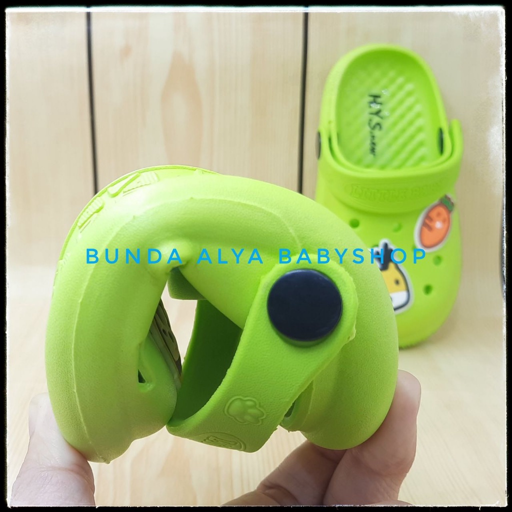 Sendal Anak Karet Umur 2 3 4 5 Tahun Karet Elastis HIJAU - Sepatu Sandal Anak Cowok Elastis Motif Lucu Karet Anti Licin Size 26 - 35 Sepatu Sandal Anak Karet Sendal Anak Elastis Green