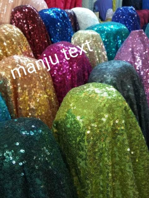 Kain tile sequin / seribu payet