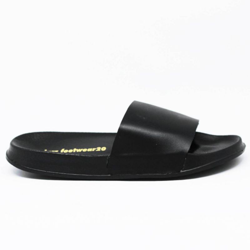 -01 durr footwear 20 Sandal Pria Slides Black, Sendal Slop Pria Casual, Sandal Flip-flop original