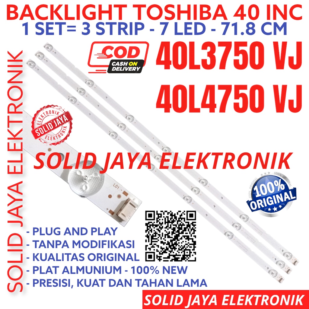 BACKLIGHT TV LED TOSHIBA 40 INC 40L3750 40L4750 VJ 40L3750VJ 40L4750VJ LAMPU BL 7K 3V 7 KANCING 7LED 40L 3750 TOSHIBA 32INCH 32INC 32IN 32 INCH IN TOSHIBA BL