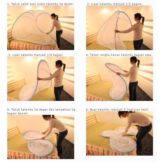 Kelambu lipat, kelambu kemah, kelambu kasur rangka baja 120x200 MURAH