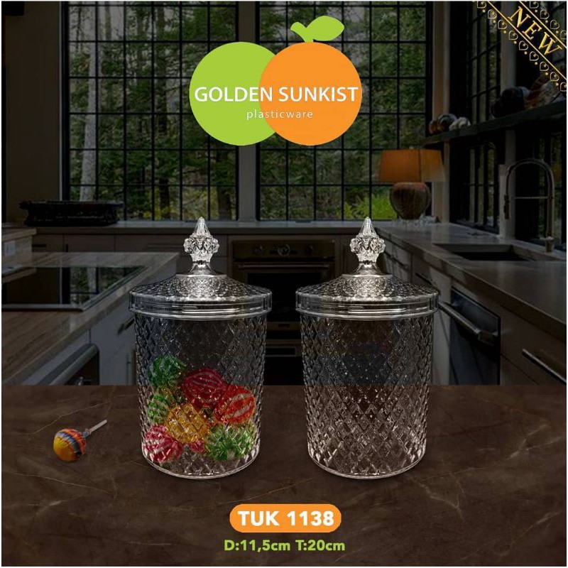 toples kristal / toples hiasan  permen toples coklat tuk 1138