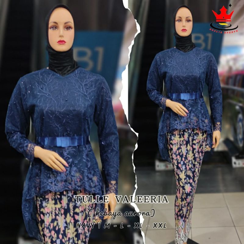 IndahKebaya | SETELAN KEBAYA AURORA TILLE / WISUDA / AKAD NIKAH / COUPLE /ROK PLISKET JUMBO TERLARIS