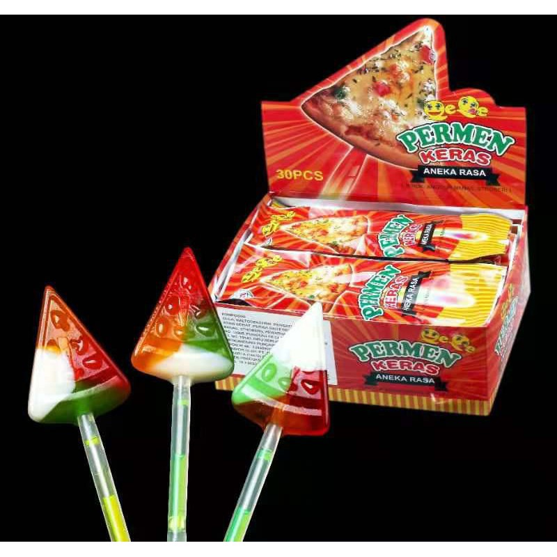 Permen Pizza Light Lolipop isi 30 pcs (stick permen berlampu)