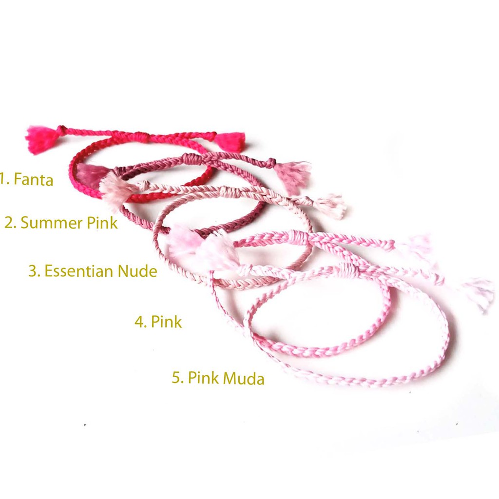 Gelang Tali Simple Pink Series