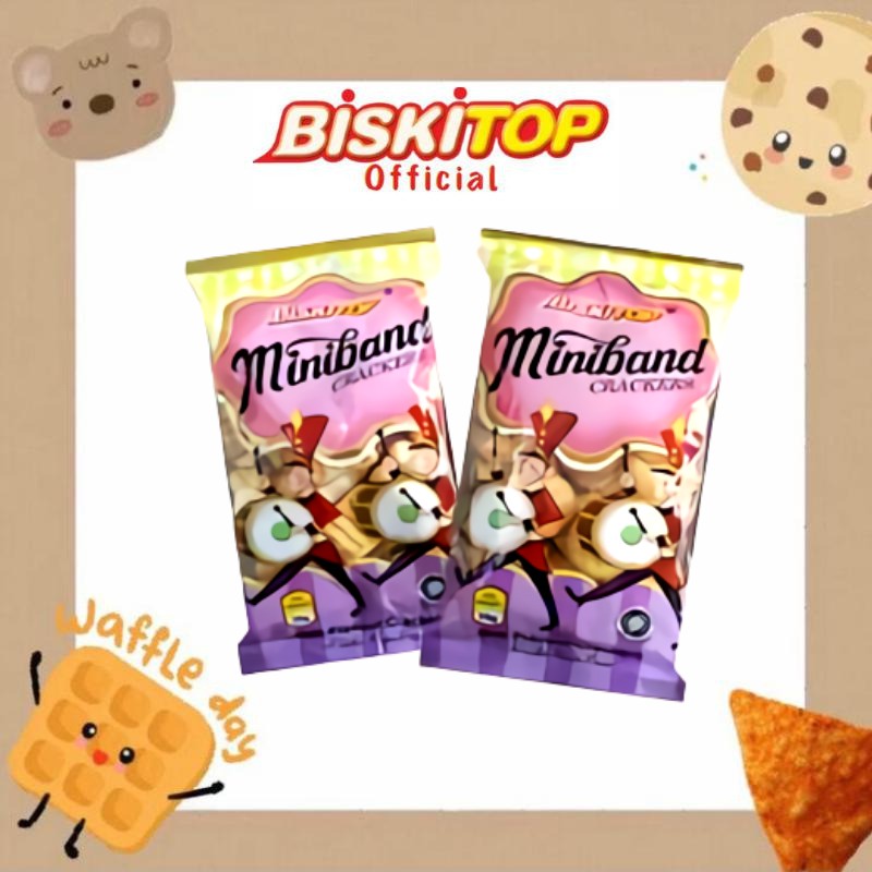 

BISKITOP OFFICIAL - MINI BAND (35 Gram) Biskuit Anak Renyah Enak Murah Rasa Manis