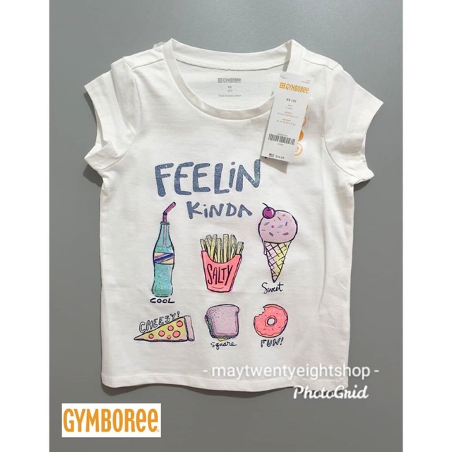 Baju Anak Perempuan - Gymboree White Motif Makanan Ori Sisa Ekspor