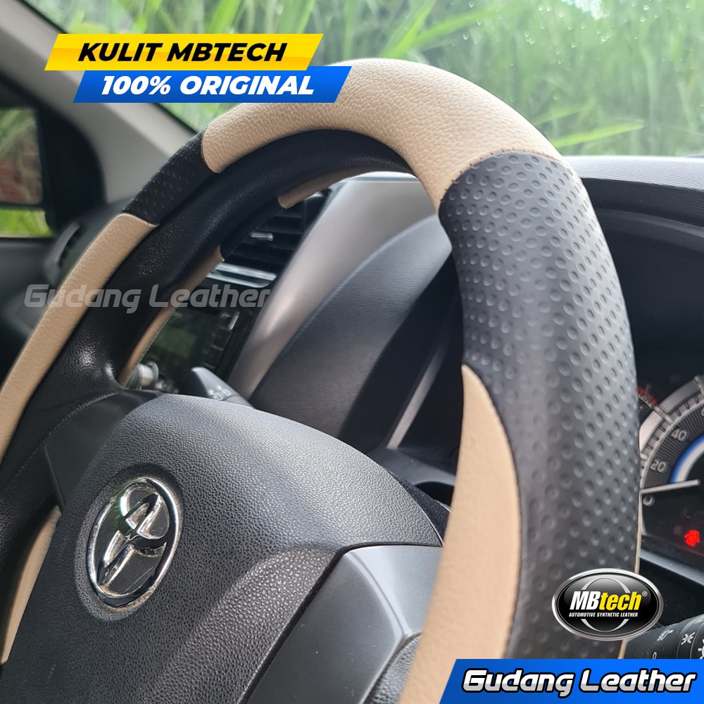 Sarung Stir Mobil Bahan MBTECH - Krem