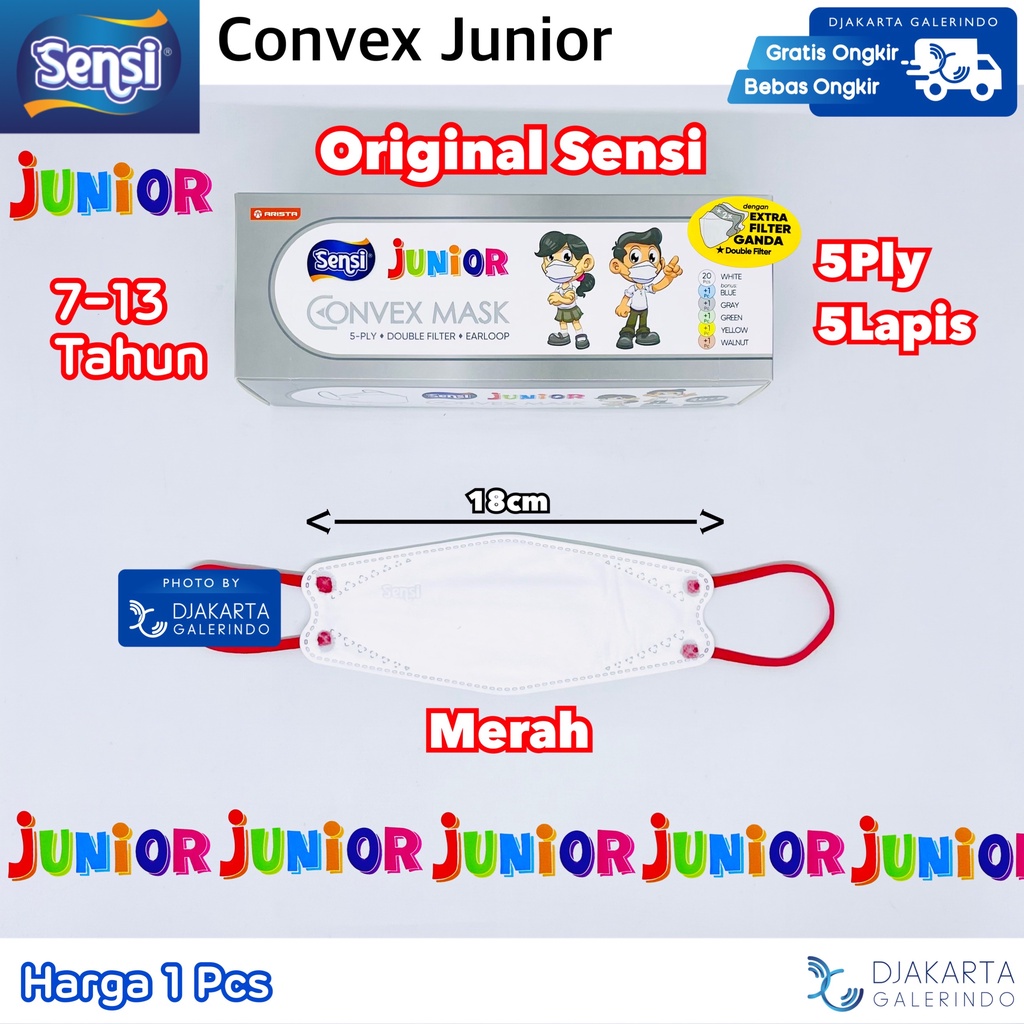 Masker Sensi Convex Junior / Sensi Convex Anak 5Ply Original Sensi