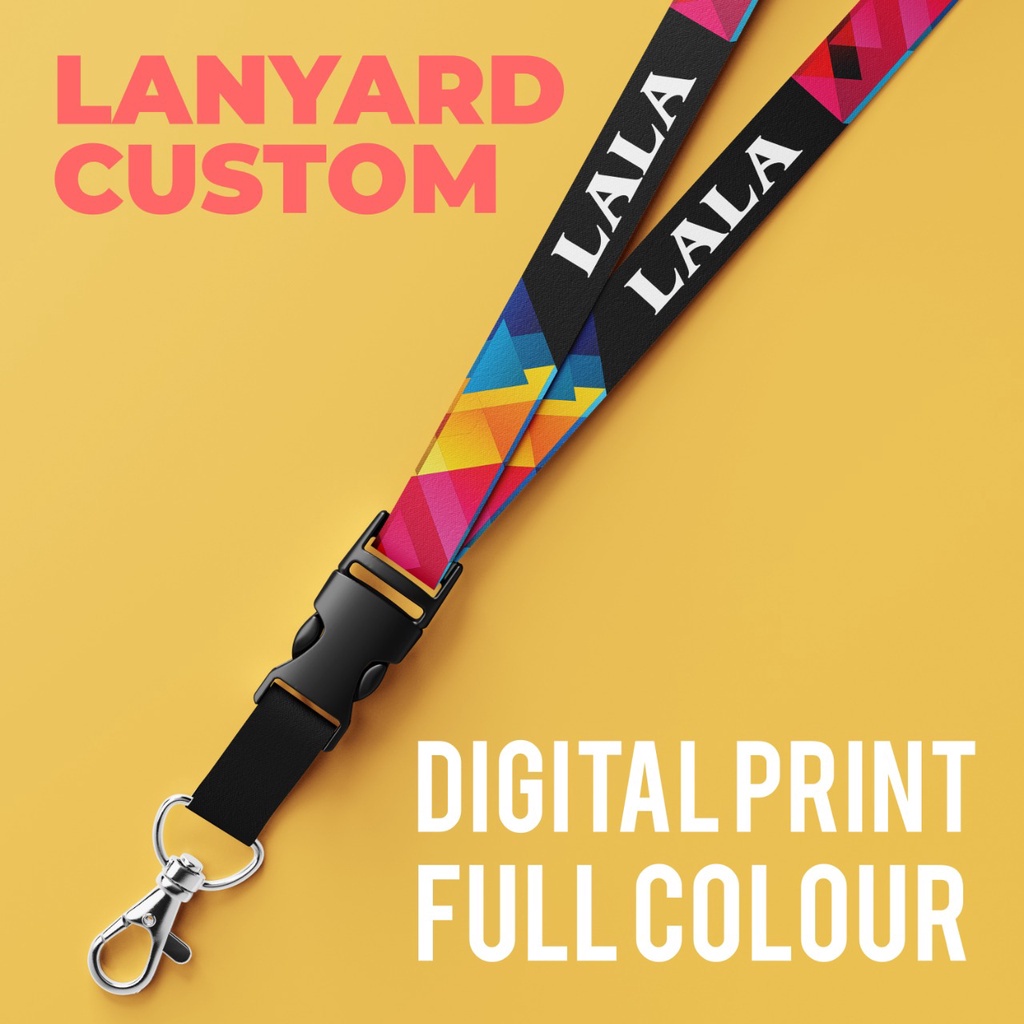 

TALI LANYARD CUSTOM Uk 2,5cm Full Printing 1 Sisi / 2 Sisi