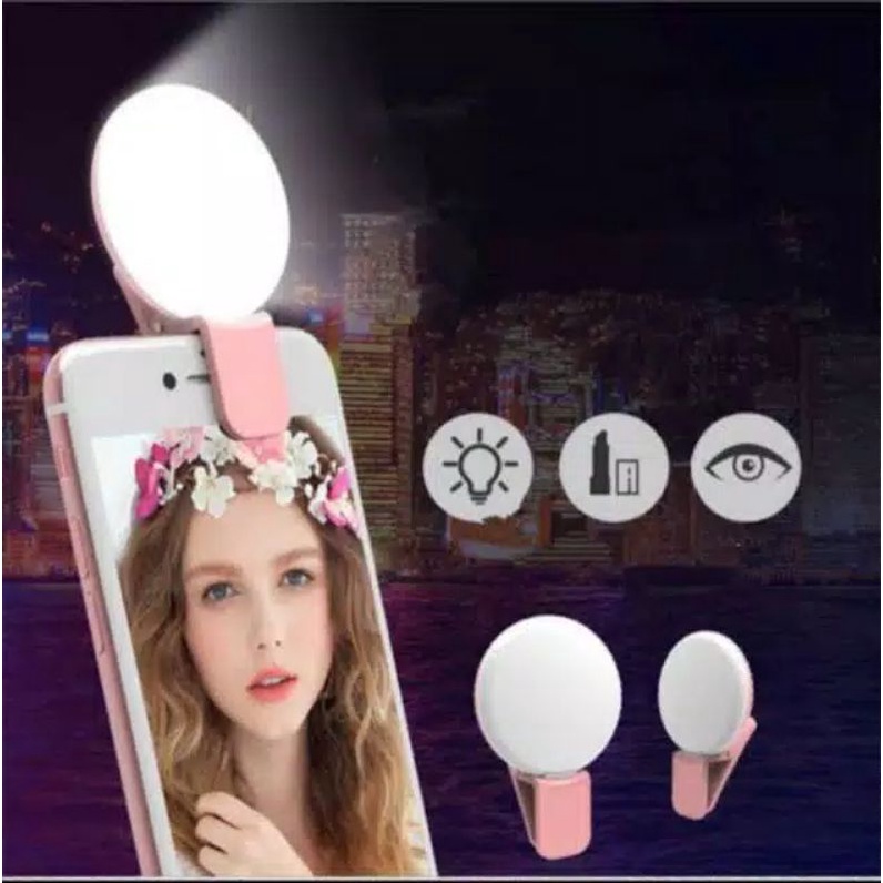 Lampu Selfie Mini Q LED Portable / Ringlight Selfie Smartphone