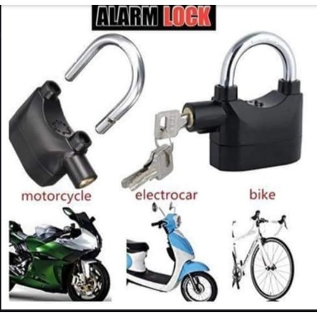 Kunci gembok Alarm padlock getar rumah cakram Ban motor Anti Maling