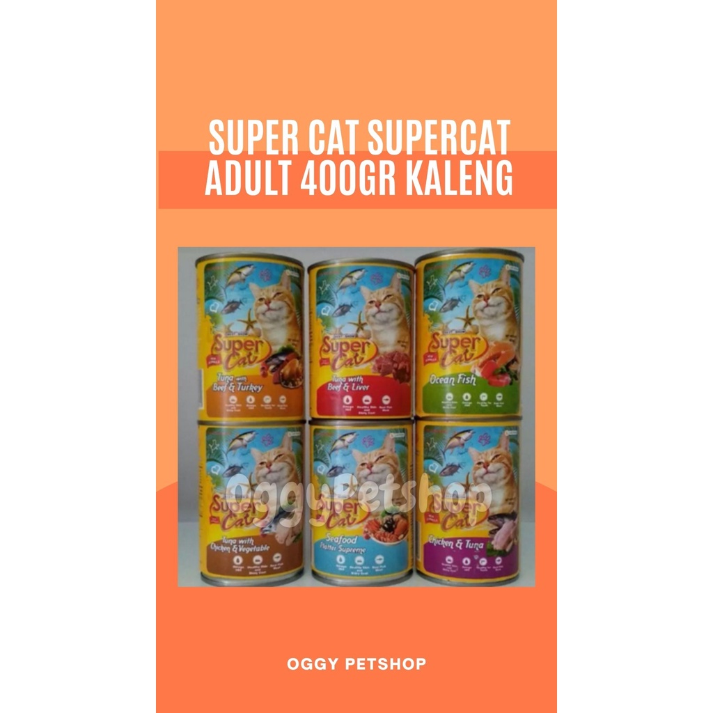 Makanan Kucing Basah Kaleng Super Cat Wet Food 400 Gr Murah PROMO