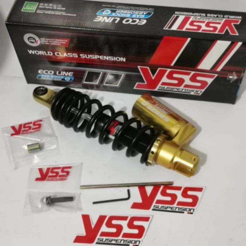SHOCK SHOCKBREAKER YSS G-PLUS TABUNG BAWAH 300 MM BLACK GOLD MIO BEAT
