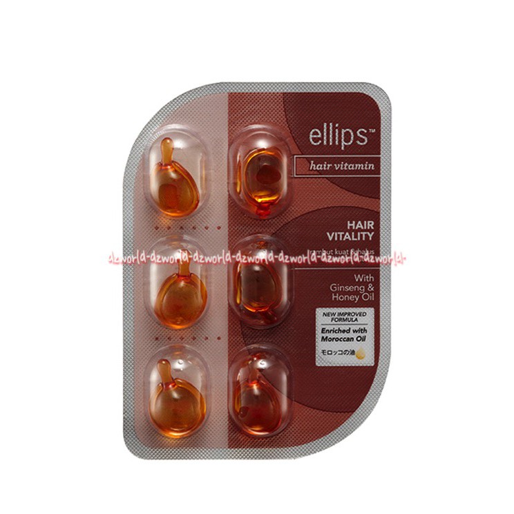 Ellips Hair Vitamin With Ginseng &amp; Honey Oil Vitamin Untuk Rambut Mudah Patah &amp; Kasar Isi 2 blister