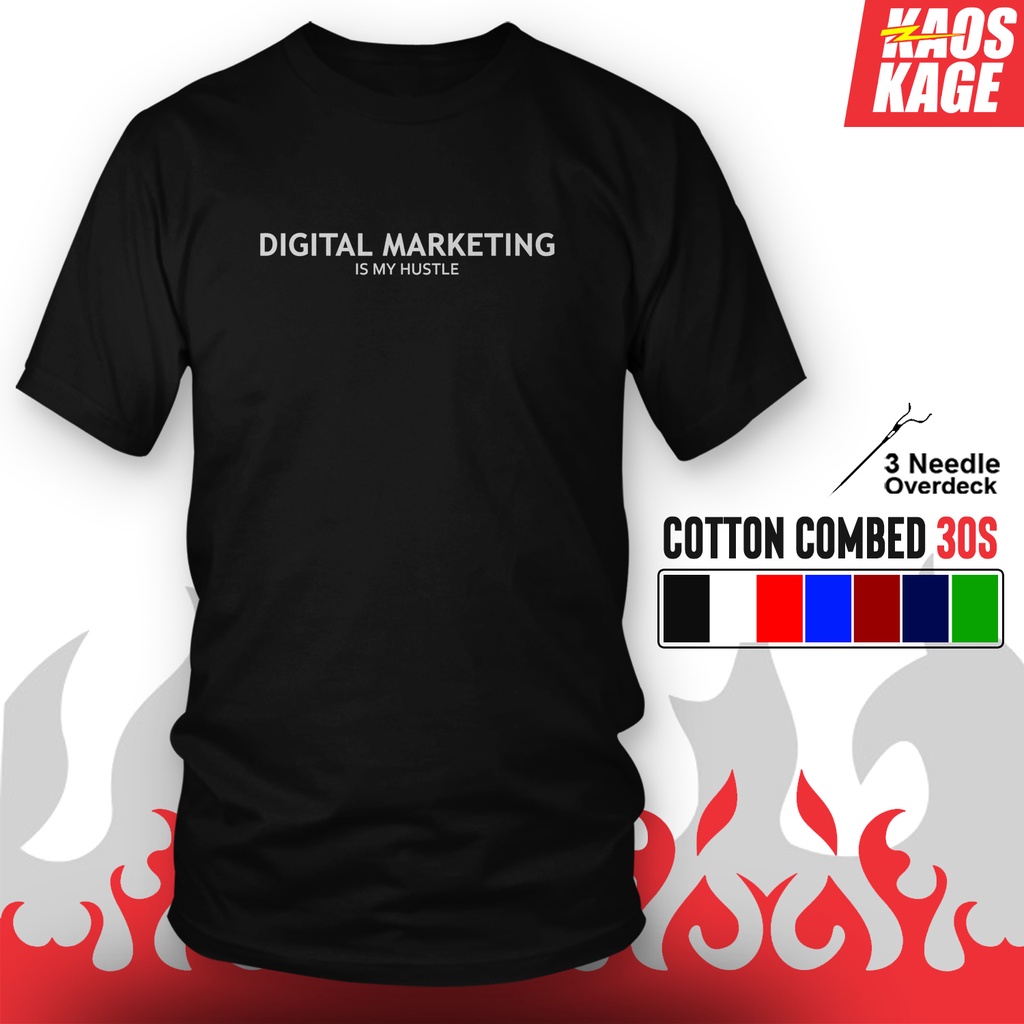 BISA COD Kaos Baju Distro DIGITAL MARKETING IS MY HUSTLE 100 % Cotton Combed 30s Cewek Cowok Unisex 