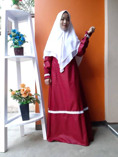 Gamis Toyobo Aksen Renda Size S M L XL