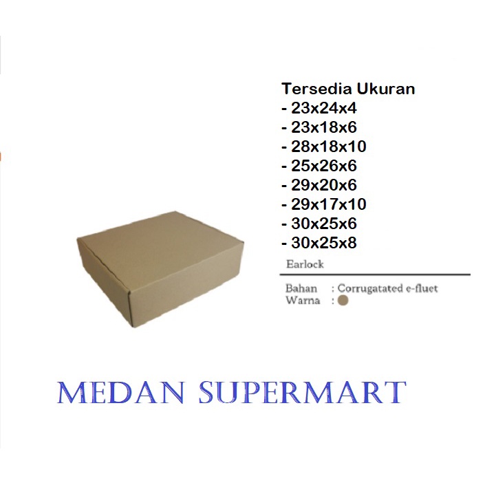 

Corrugated Earlock Medium, Large Size no brand Packaging Makanan, Kue, Baju, Dll Ukuran