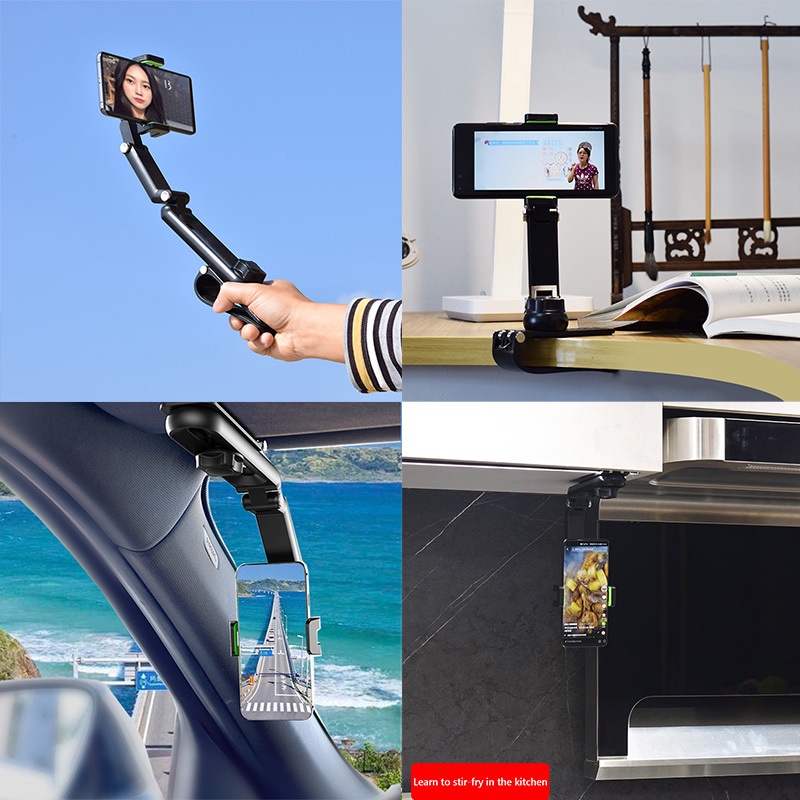 Upgrated 1080° Bracket Klip Mount Sun Visor Mobil Holder Handphone / GPS / Navigasi / Video