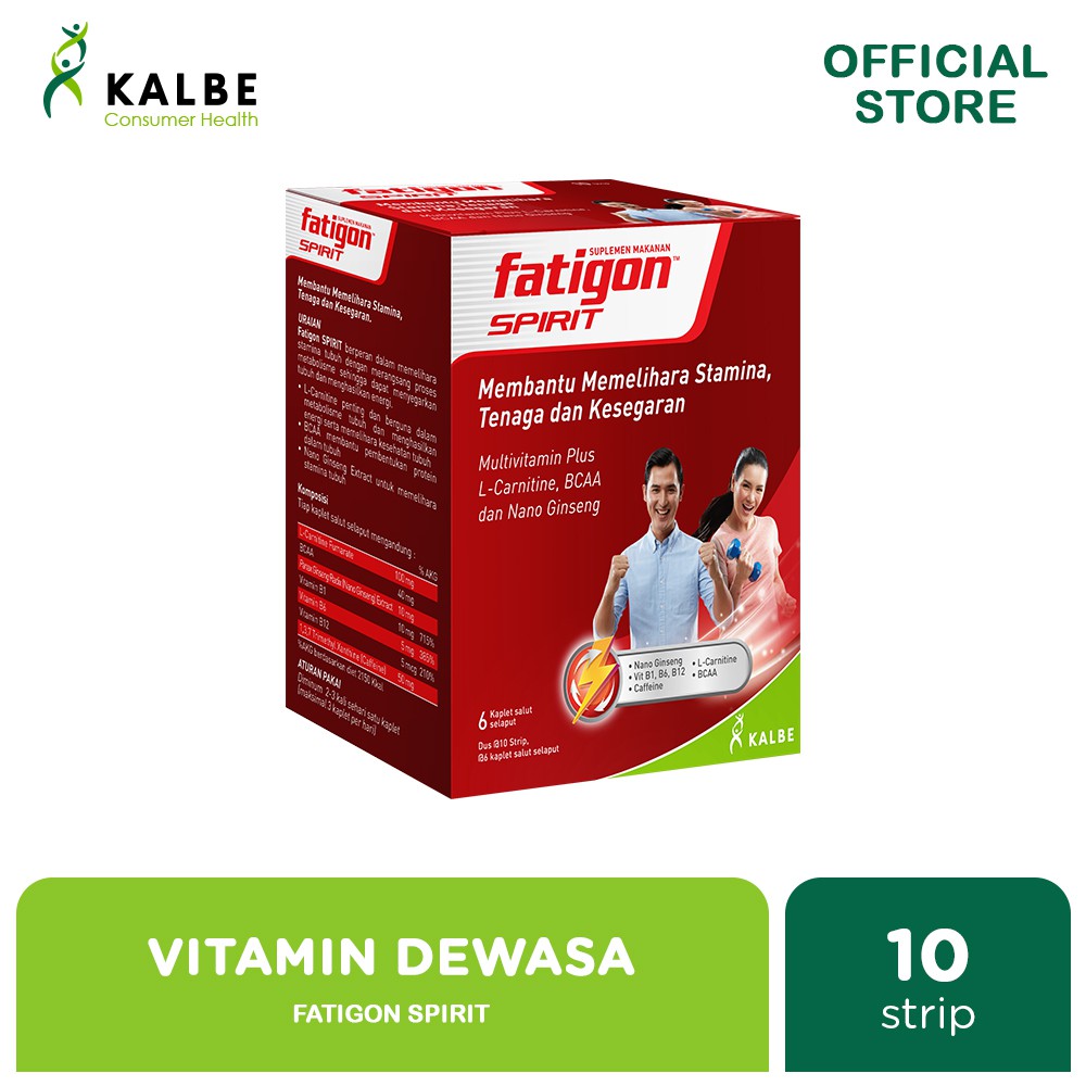 Fatigon Spirit Multivitamin Penambah Stamina 1 Box isi 10 Strip