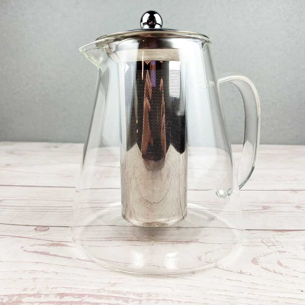 One Two Cups Teko Pitcher Teh Chinese Teapot Maker / Teapot Teko Infuser Kaca Tahan Panas Water Saringan Stainless / Teko Pitcher Teh Herbal Poci Kopi Kaca Saringan Stainless Aesthetic / Teko Saringan Teh Stainless Stell / Pitcher Teko Air Minum Murah Ori