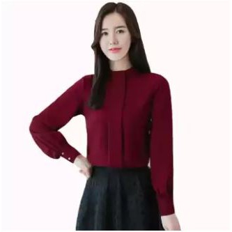 FortKlass Zuky Baju Atasan Blouse Wanita Lengan Panjang Baju Kantor Cewek