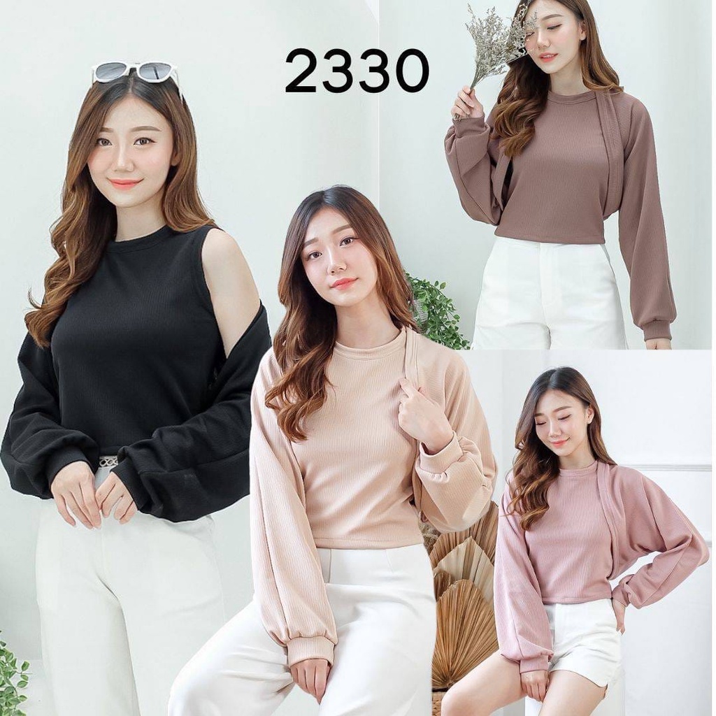 FWR - Knitted Shirt 2330 / Cardigan Crop Top Korean Style