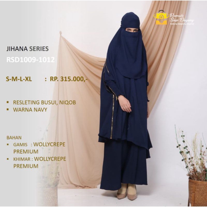 Gamis syar'i niqab Jihana series Gamis set khimar
