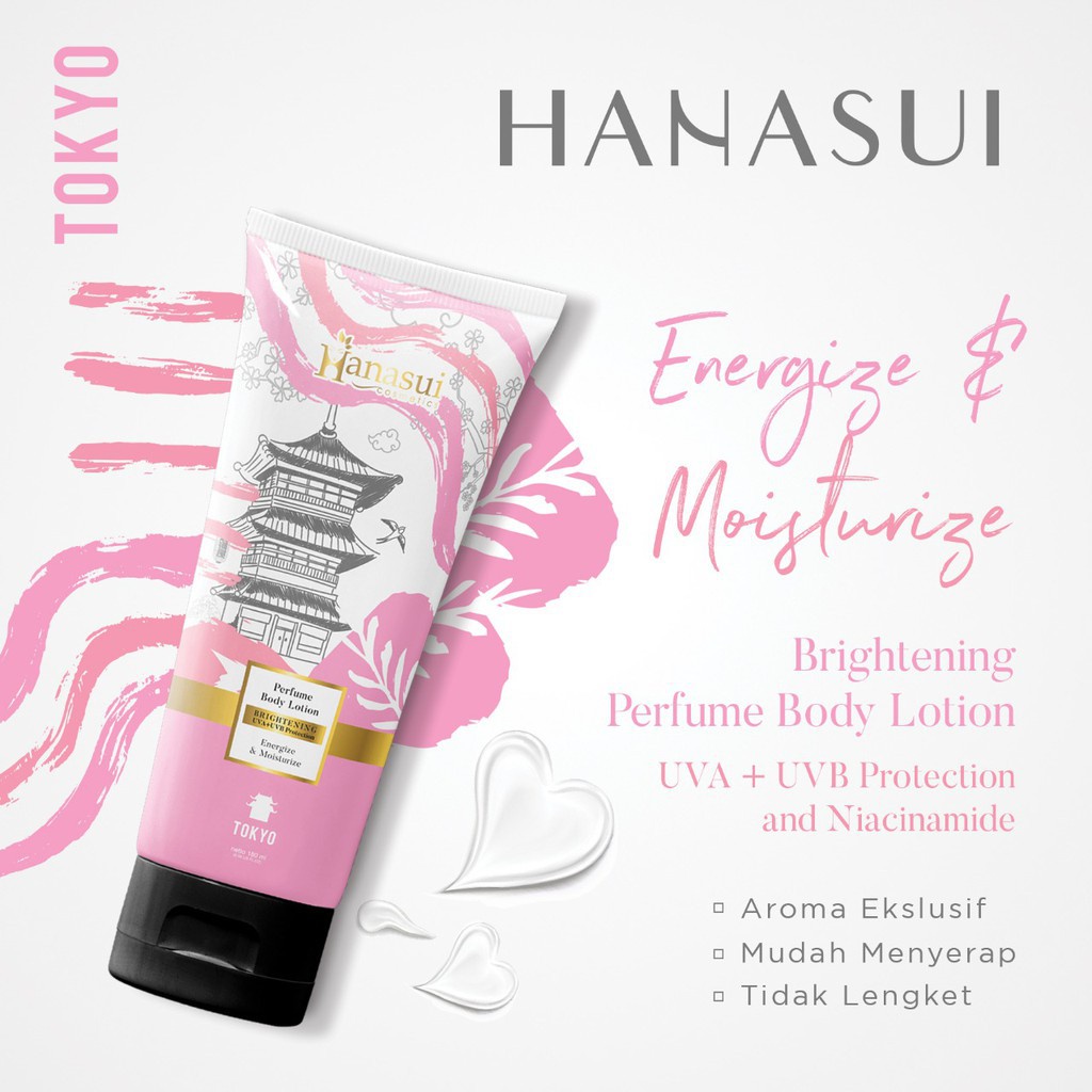 HANASUI BRIGHTENING PERFUME HAND BODY LOTION 180ML KOSMETIK PERAWATAN