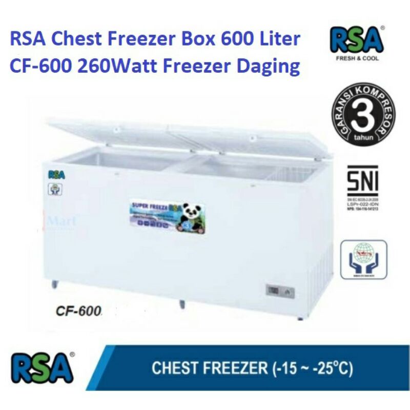 RSA Chest Freezer 600 Liter Freezer Box CF 600 CF-600 h