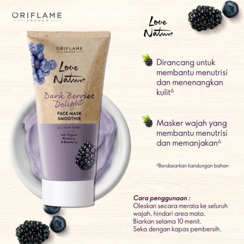 Love Nature Dark Berries Delight Face Scrub Marmalade/Face Mask Smoothie/Yoghurt Face Cream