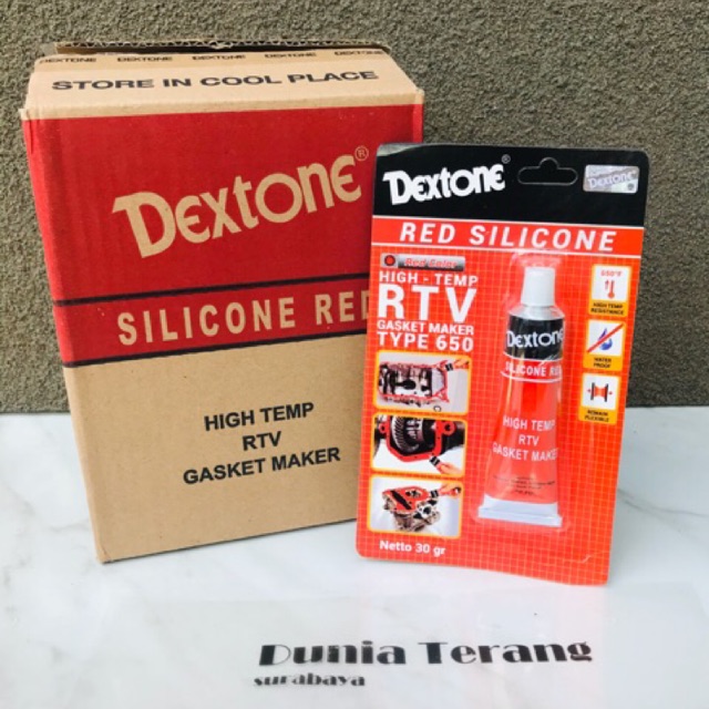 Lem DEXTONE Red Silicon Kecil 30gr - Lem Besi Silikon Material 30 gram