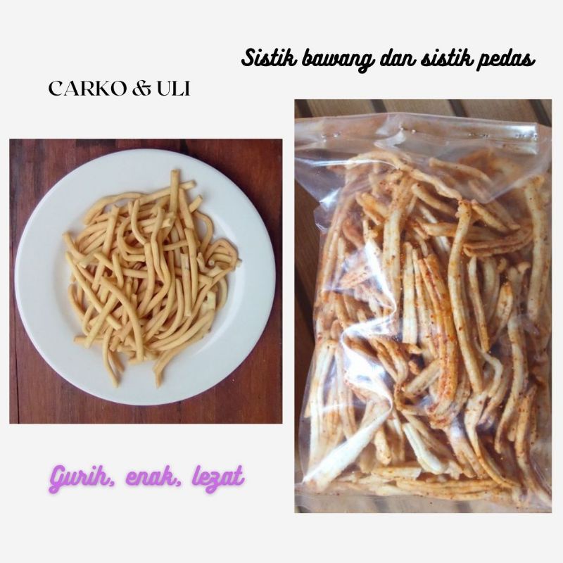 

Sistik bawang goreng dan sistik pedas 300 gram camilan snack asli cilacap