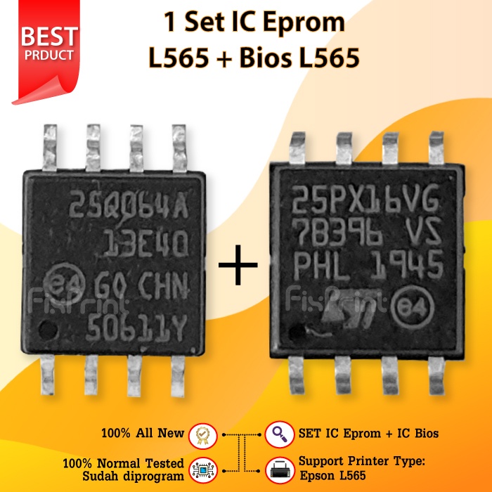 IC Eprom L565 + Bios L565 Firmware Printer Epson L-565 25PX16 Resetter