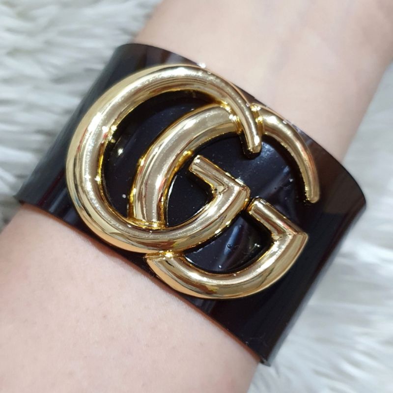 Gelang Brandad Band Motif Gc Gelang Jelly Fashion Import Premium Quality Tidak Karatan Gelang kulit Branded Band G0105