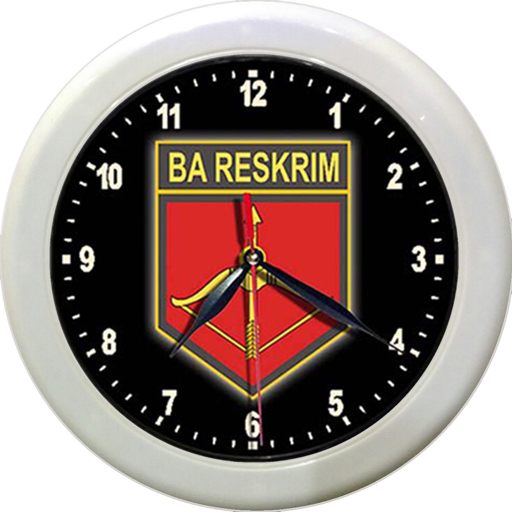 JAM DINDING LOGO BARESKRIM   (DIAMETER 30CM)