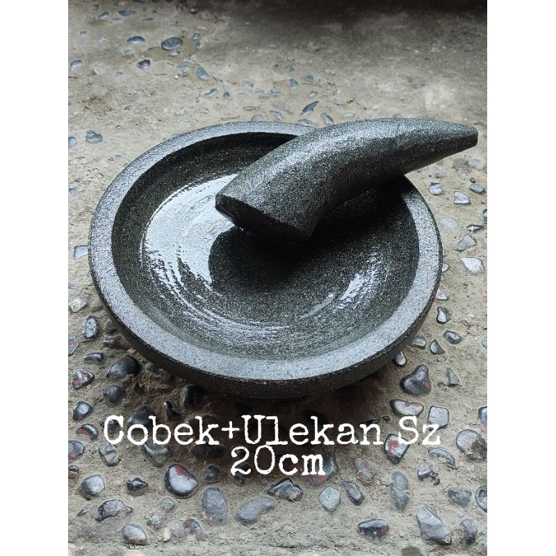 Cobek Batu Asli Ukuran 20cm &amp; 18cm