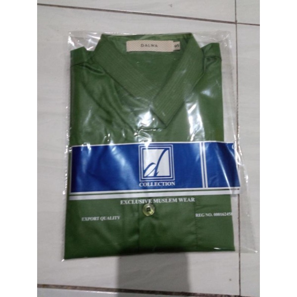BAJU KOKO HAIBAH  DALWA  Lengan Panjang | Koko Dalwa Original | Ready XXL & XXXL-Hijau Pandan