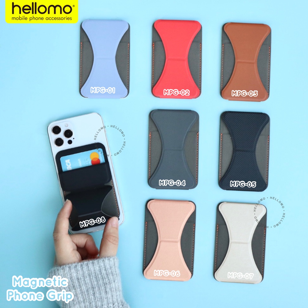 Magnetic Phone Grip Sticky Card Phone Stand Holder Tempat Kartu Hp Dudukan Handphone