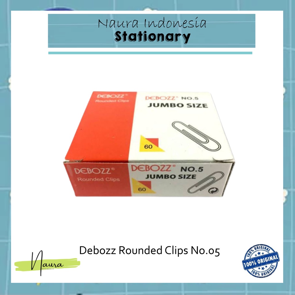 

Debozz ROUNDED Clips No.5 | Debozz ROUNDED Clips No.5 Jumbo Size | Debozz Penjepit Kertas Debozz