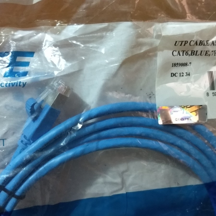 Kabel Lan Utp Cable Patch Cord Cat6 4Feet - 1.5Meter Merk Amp Original