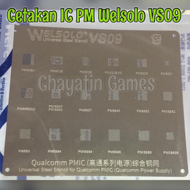 Cetakan IC HP Welsolo Type VS09 PM 18 in 1 Plat Cetakan IC HP 18 in 1